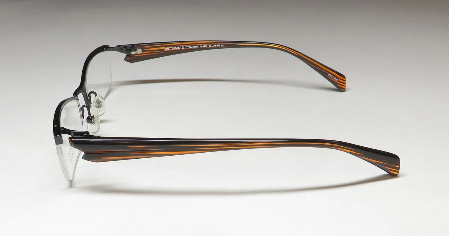 KIO YAMATO KT-271 TITANIUM HALF-RIMLESS ACETATE PLASTIC EYEGLASS FRAME/GLASSES