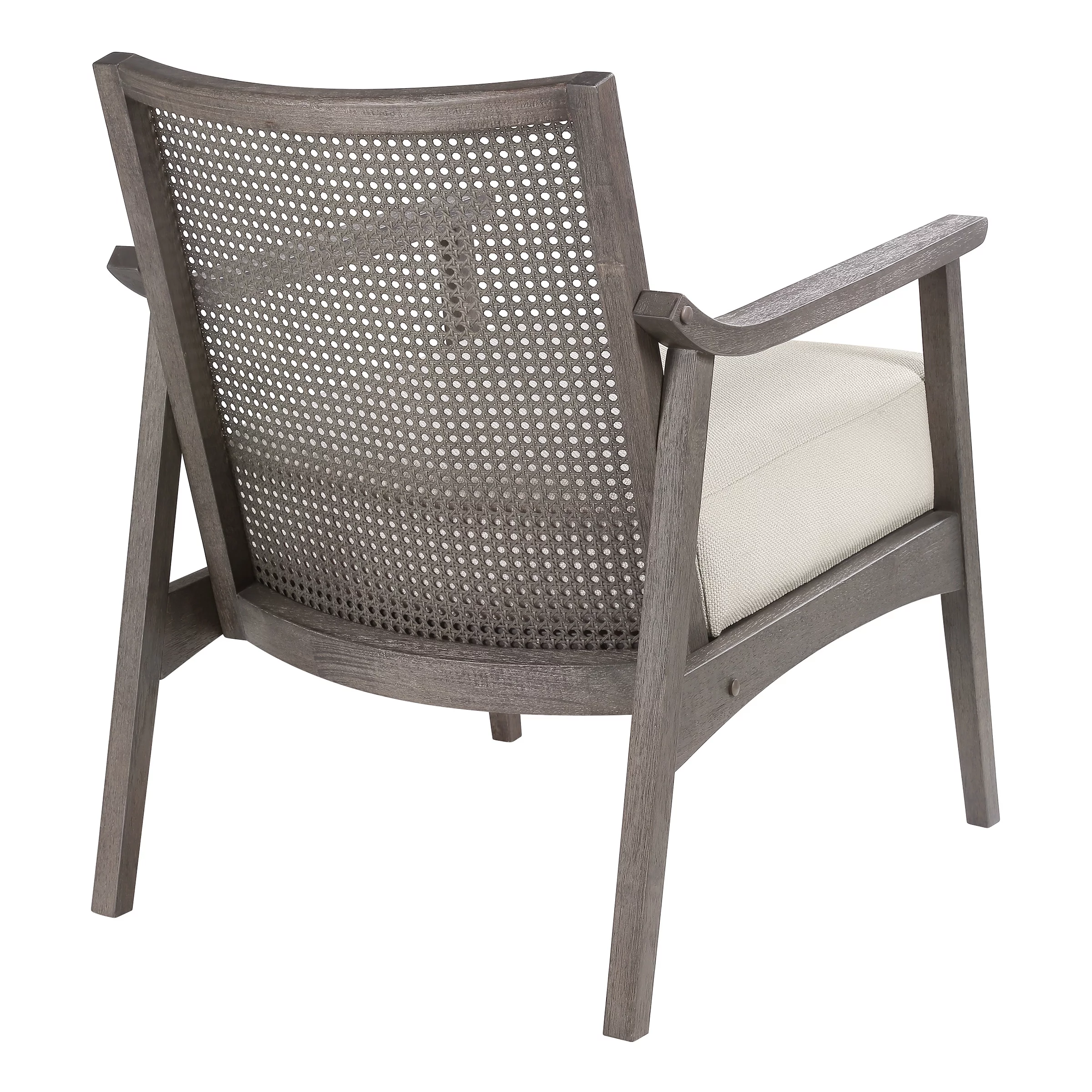 Lantana Arm Chair in Linen Cream Fabric and Gray Rustic Finish
