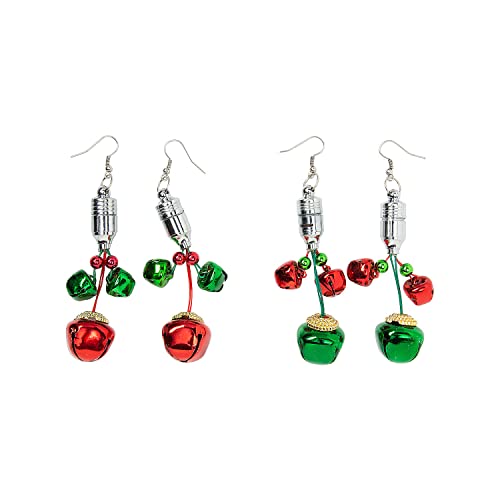 Light-Up Jingle Bell Earrings - 3 Pair