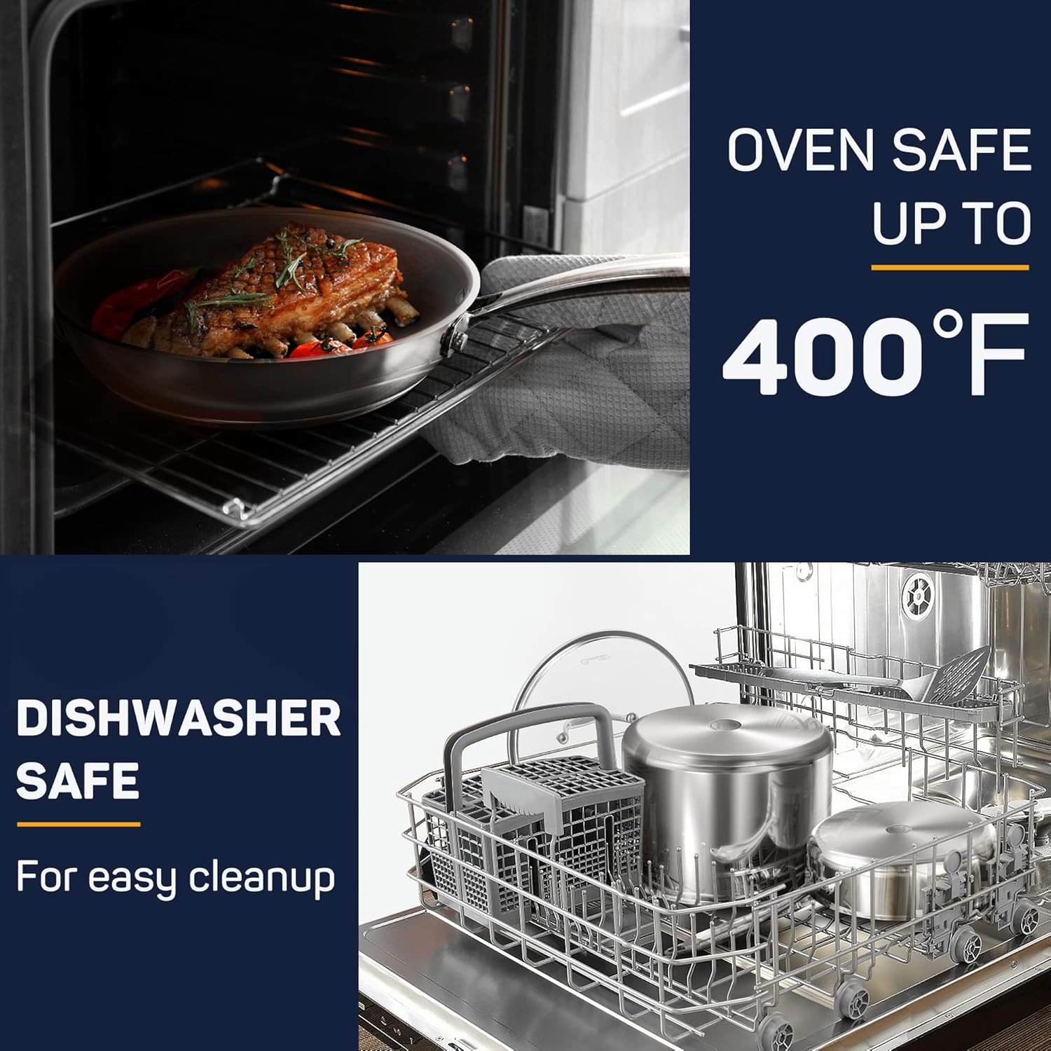 Stainless Steel Cookware Set 11pc & 10 pc