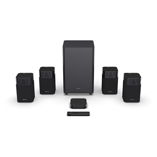 Hisense HT Saturn 4.1.2Ch Sound Bar with Wireless Subwoofer, Dolby Atmos, DTS:X, Bluetooth 5.3, EzPlay, 4K HDMI Pass Through, Roku TV Ready, HDMI/AUX/ARC/Optical/USB, 5 EQ Modes, Hi Concerto