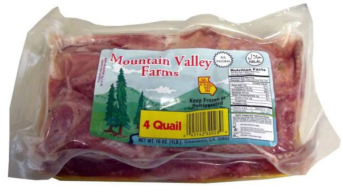 Quail, Asafeer Halal, 4 Birds per tray, 16 oz (1lb)