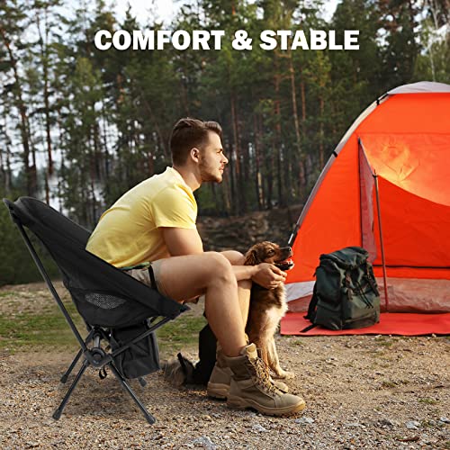 YSSOA Removable Footrest Reclining Camping Chair, 1-Pack, Black