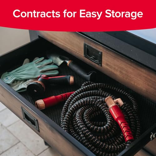 Pocket Hose Copper Head UV w/Pocket Pivot, Expandable Garden Hose 75 FT w/10 Pattern Thumb Sprayer AS-SEEN-ON-TV 650psi 3/4in Ultra-Light Solid Copper Anodized Aluminum Fittings No-Kink No-Lead