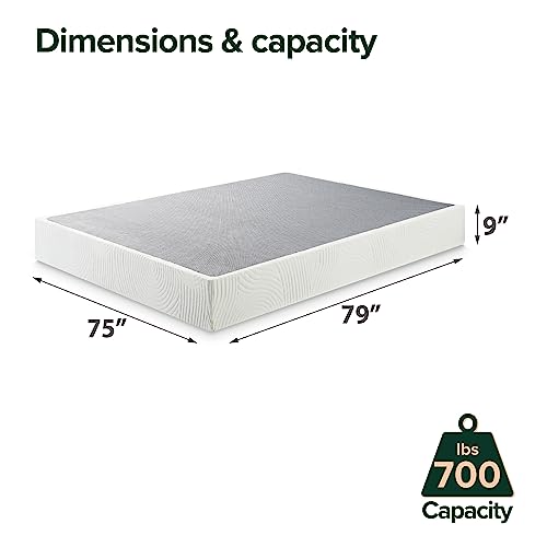 ZINUS Quick Lock Metal Smart Box Spring, 9 Inch Mattress Foundation, Strong Metal Structure, Easy Assembly, Queen, White