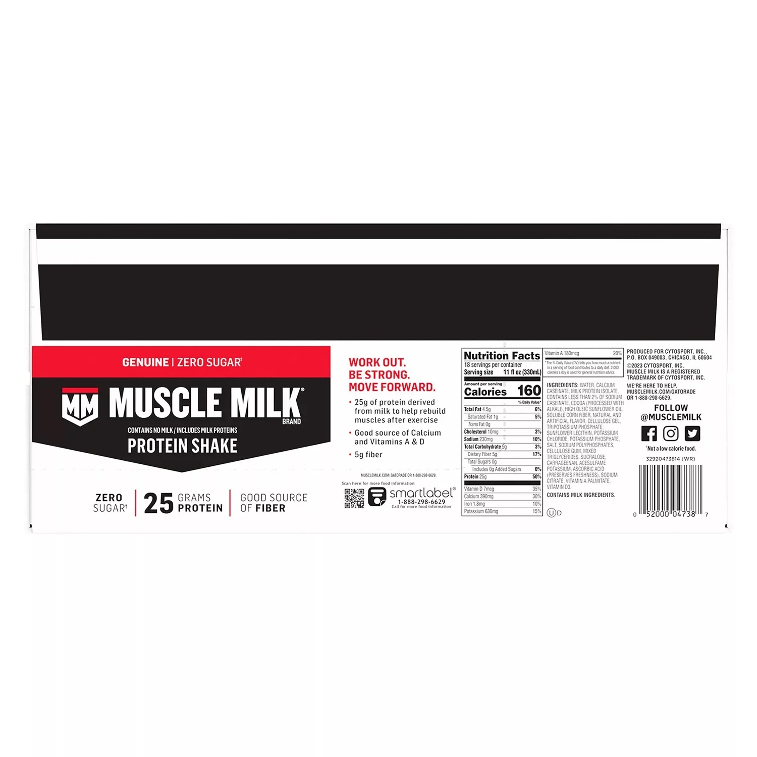 Muscle Milk Genuine Non-Dairy Protein Shake, Chocolate, 11 Fl Oz (18 Count)