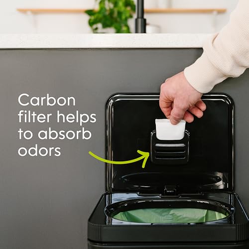 Compost Genie Kitchen Compost Bin, White Stainless-Steel Large