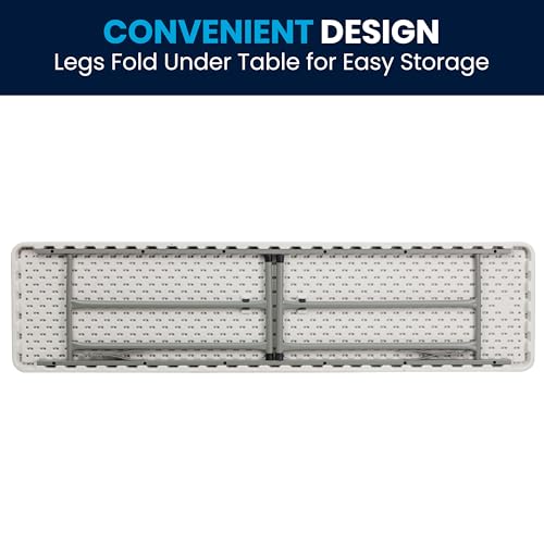 Flash Furniture Kathryn 6' Plastic Folding Training and Event Table, Rectangular Folding Training Table with 220-lb. Static Weight Capacity, White