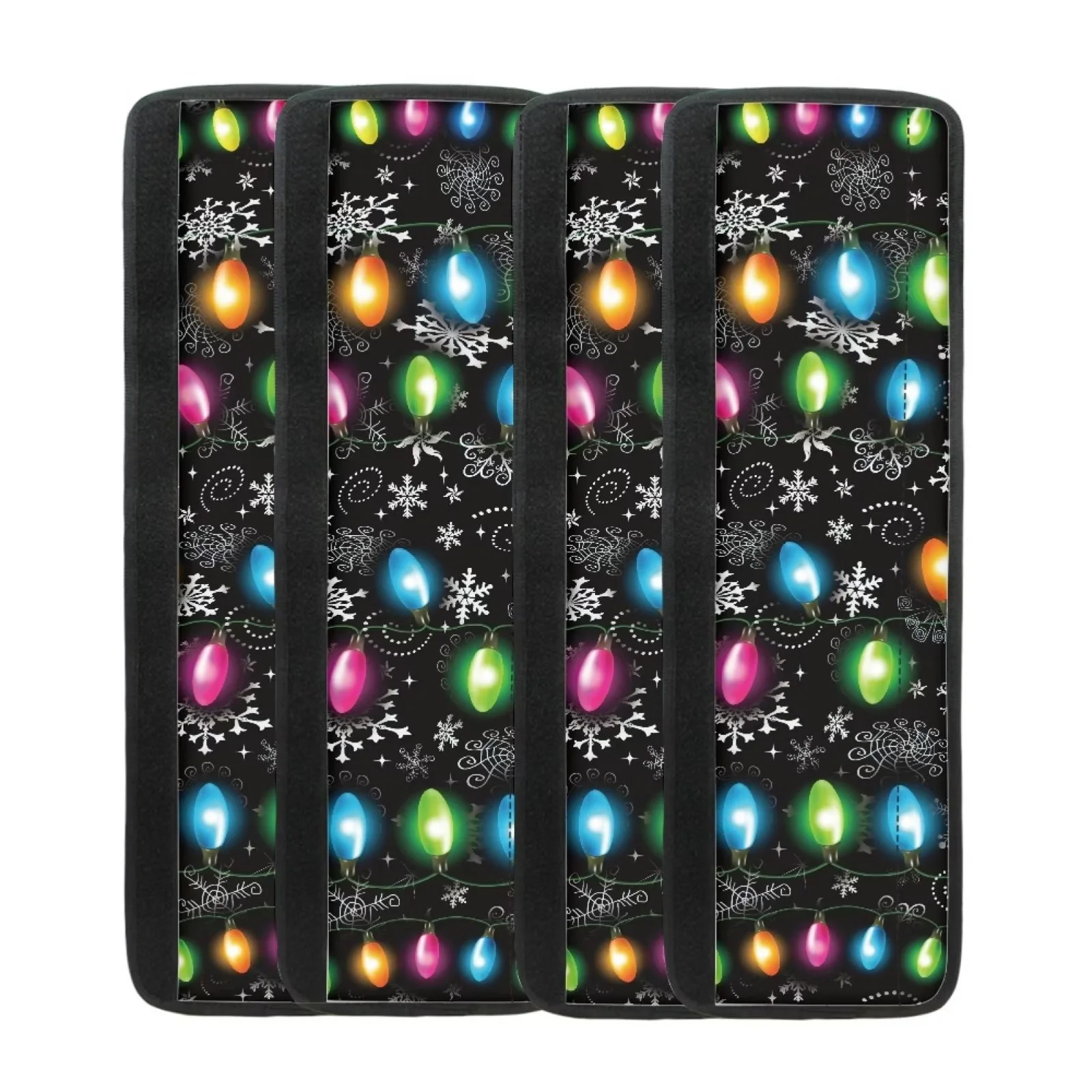 Kuiaobaty Colorful Lights Refrigerator Door Handle Cover 4 Pieces Resistant to Wear Christmas Snowflake Kitchen Appliance Decor Protector Gloves for Cabinet Microwave Fridge