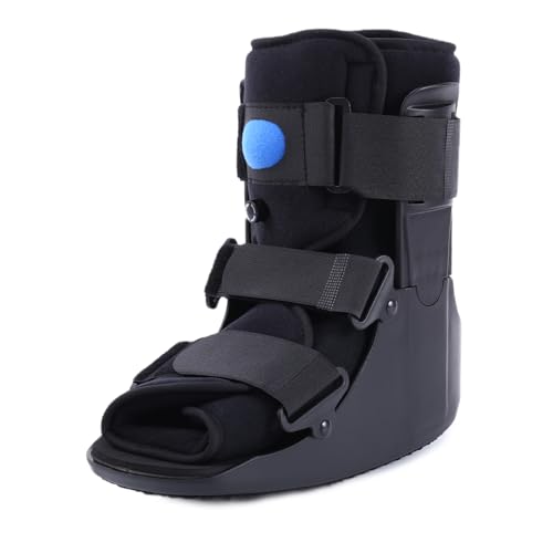 Inflatable Walking Boot, Air Cam Walker Fracture Boot Orthopaedic boot for Sprained Ankle, Short Air Walker Brace for Broken Foot Achilles Tendon Injury Black (Medium)