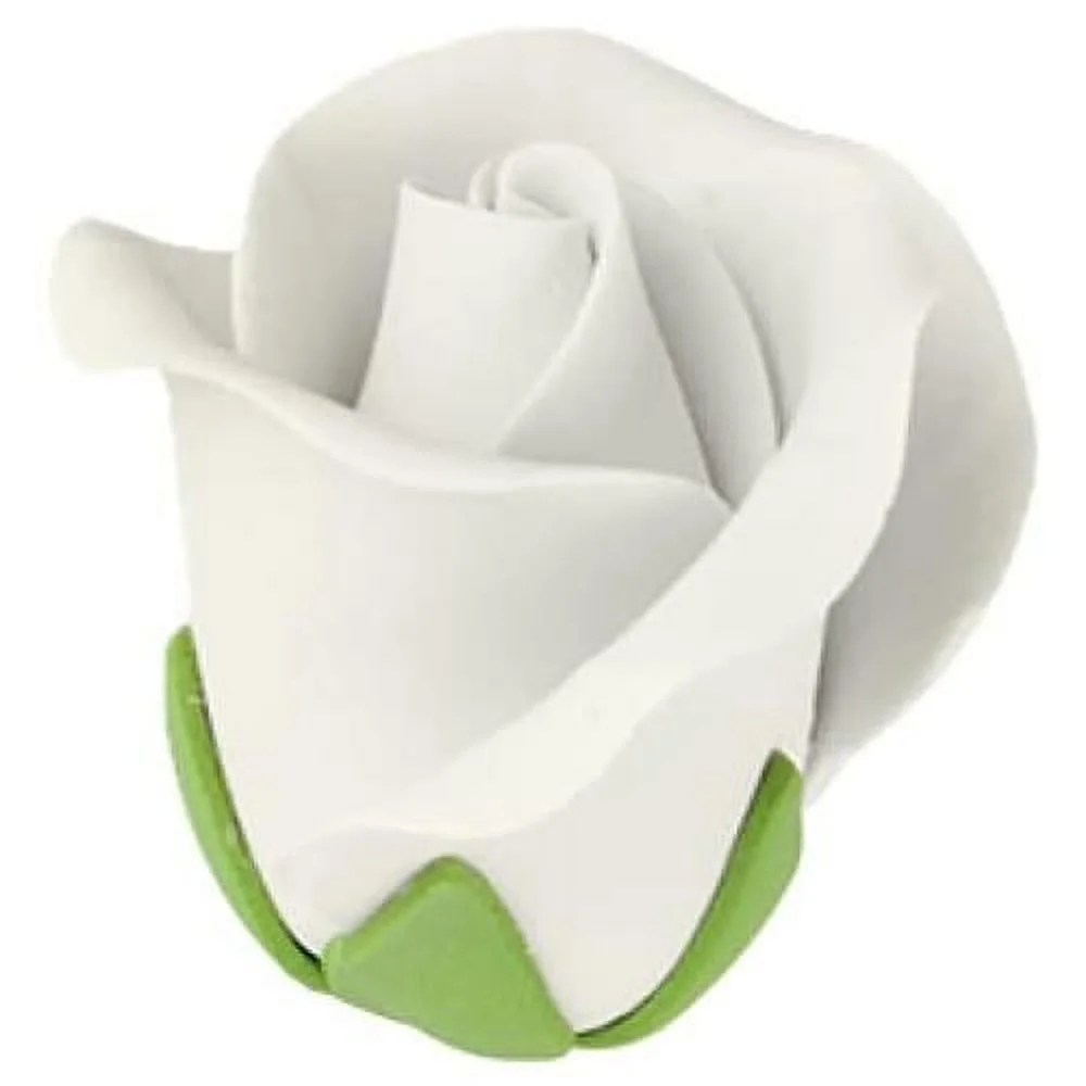 garden  gumpaste flower set - white edible flowers for cake decorating - sugar paste flower decorations for cakes, candy, cupcake toppers - birthday, wedding, valentines day, baby shower