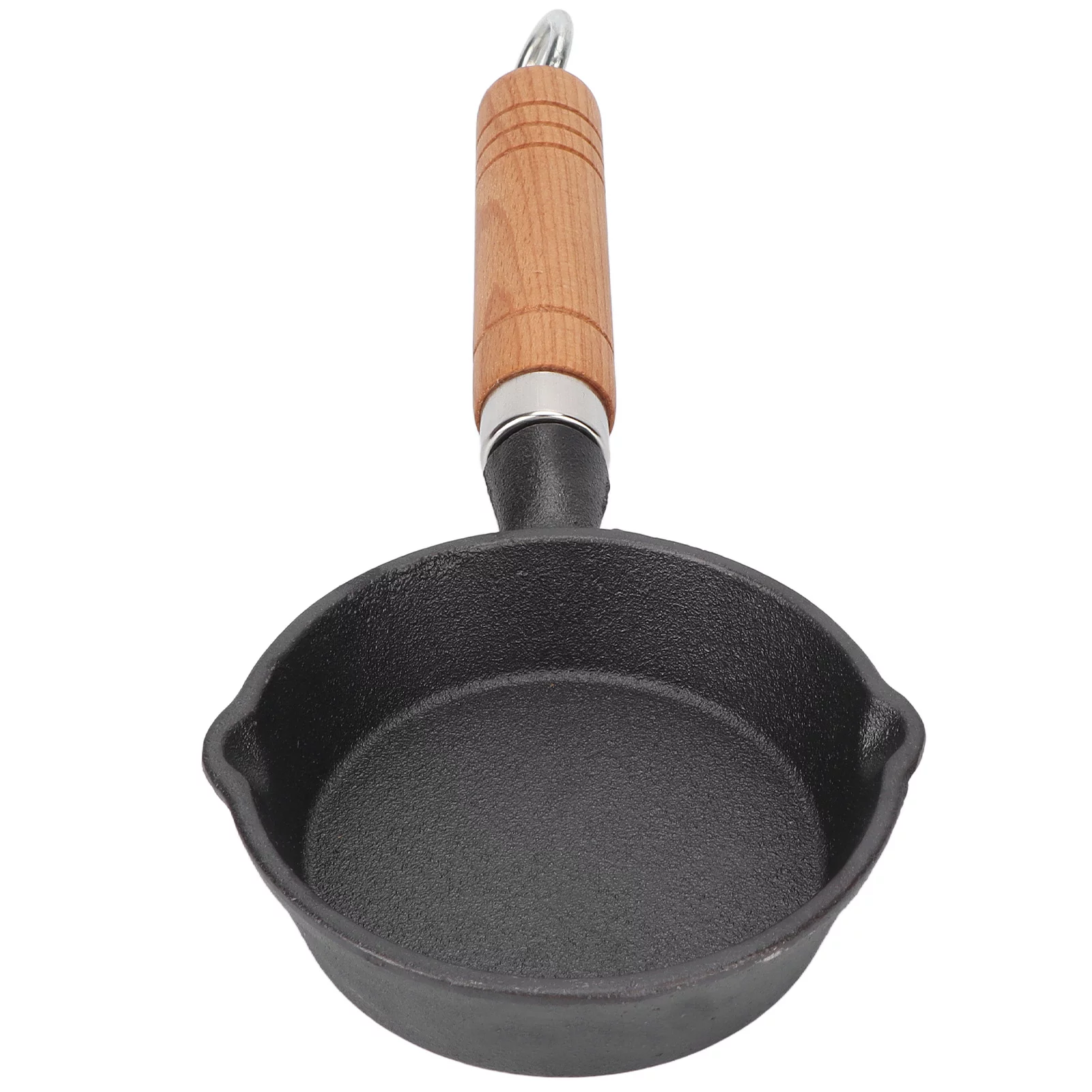 10CM Casting Iron Pan with Wood Handle Egg Frying Pan Mini Flat Bottomed Pancake Pan Kitchen Utensils