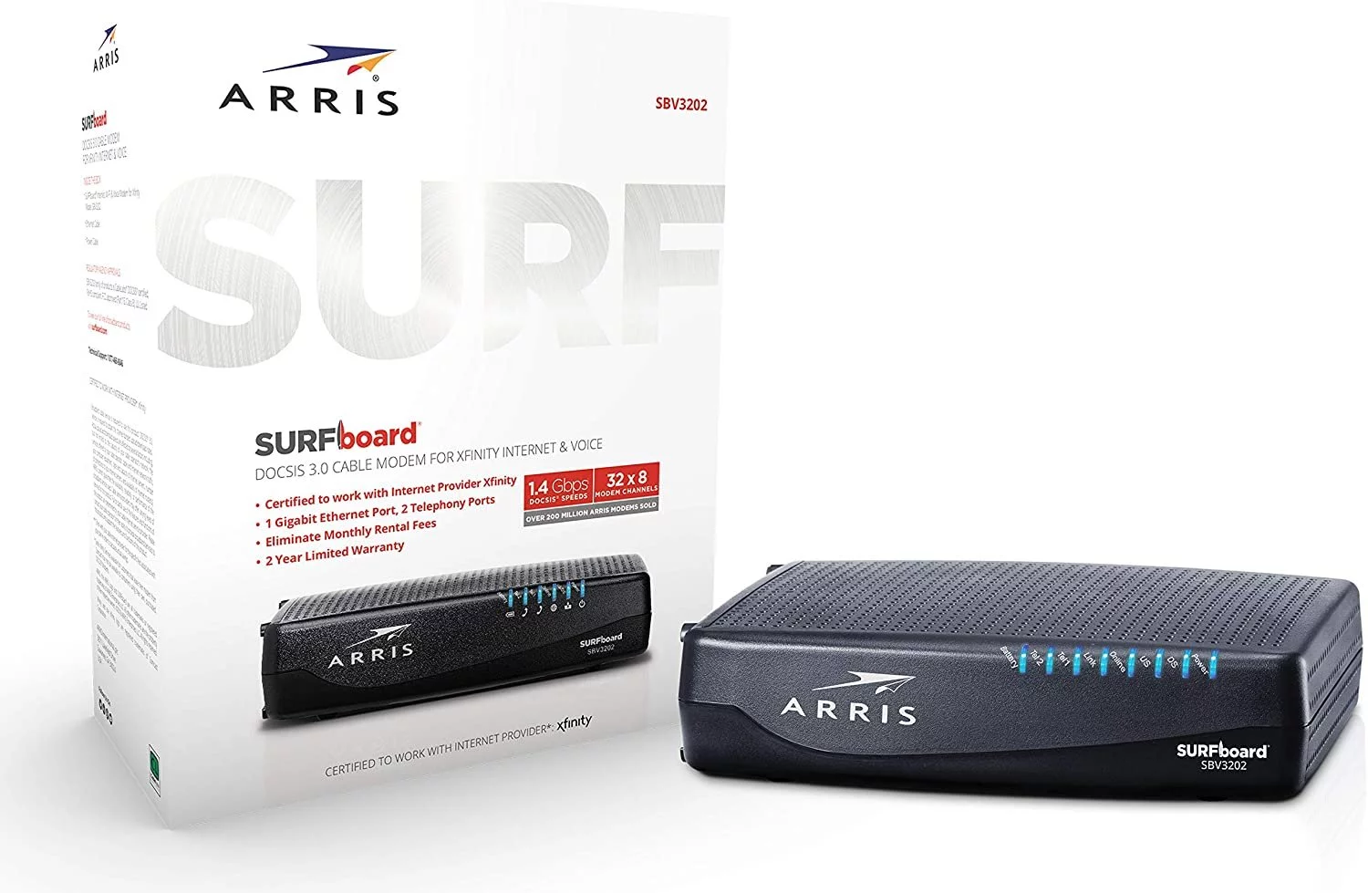 Arris SBV3202 Surf Board SBV3202 3.0 Cable Modern for Infinity & Voice