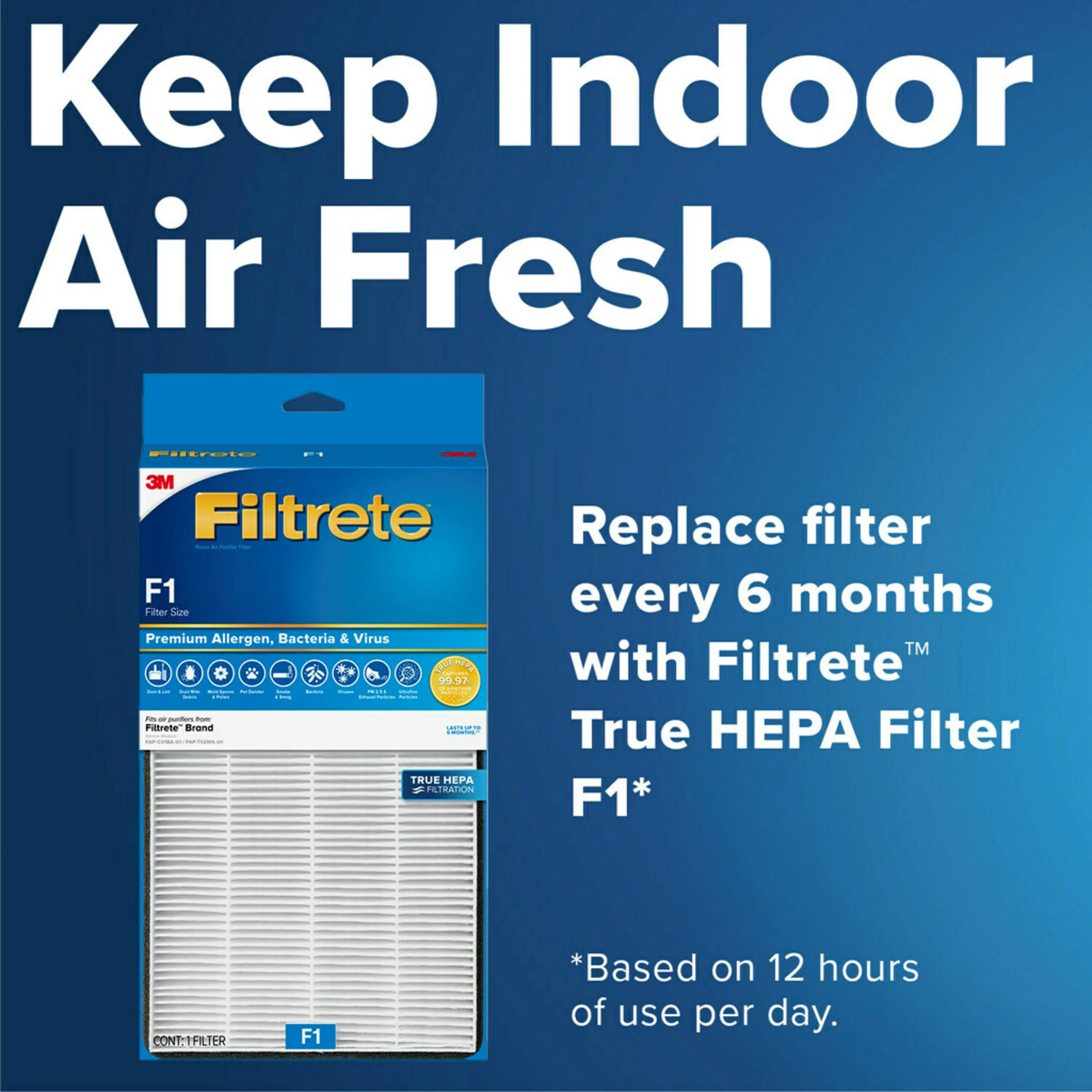 Filtrete Large Air Purifier, White, 310 ft. Coverage, Carbon True HEPA, 1 Smart Device