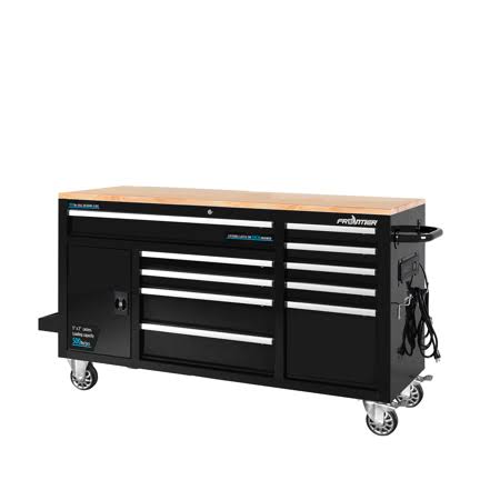 Frontier 62-Inch W x 37-Inch H x 22-inch D, Heavy Duty Mobile Tool Chest, Tool Cabinet with 10 Drawers in Black