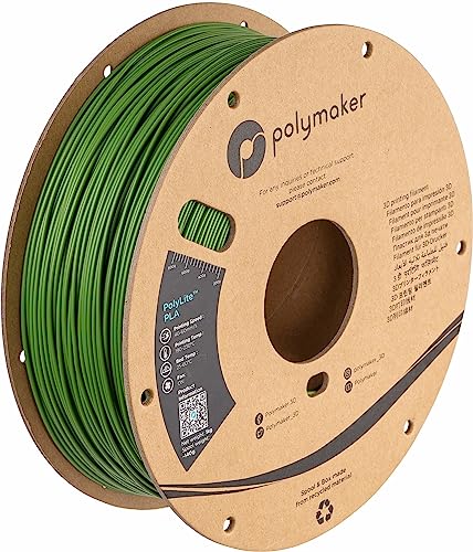 Polymaker PLA Filament, Black 3D Printing PLA Filament 1.75mm 1kg - PolyLite 3D Printer PLA Filament, Dimensional Accuracy +/- 0.03mm, Compatible with Most 3D Printer, Black