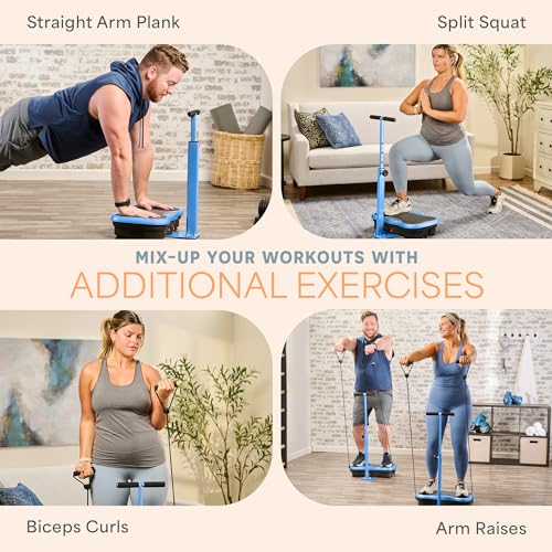 Lifepro TrimLite Vibration Plate Exercise Machine with Handlebars – Whole Body Vibration Machine, Ideal Lymphatic Drainage Massager – 99 Speed Levels, Bluetooth Speaker, Resistance Bands & Remote