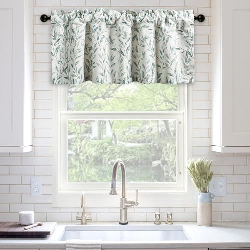 VOGOL Curtains 36 in for Bedroom 2 Panels, Rod Pocket Cafe Curtain Semi Sheer Short Bay Window Curtains for Living Room Kitchen Cabinet Bathroom RV Shades Camper Blinds 36L Long