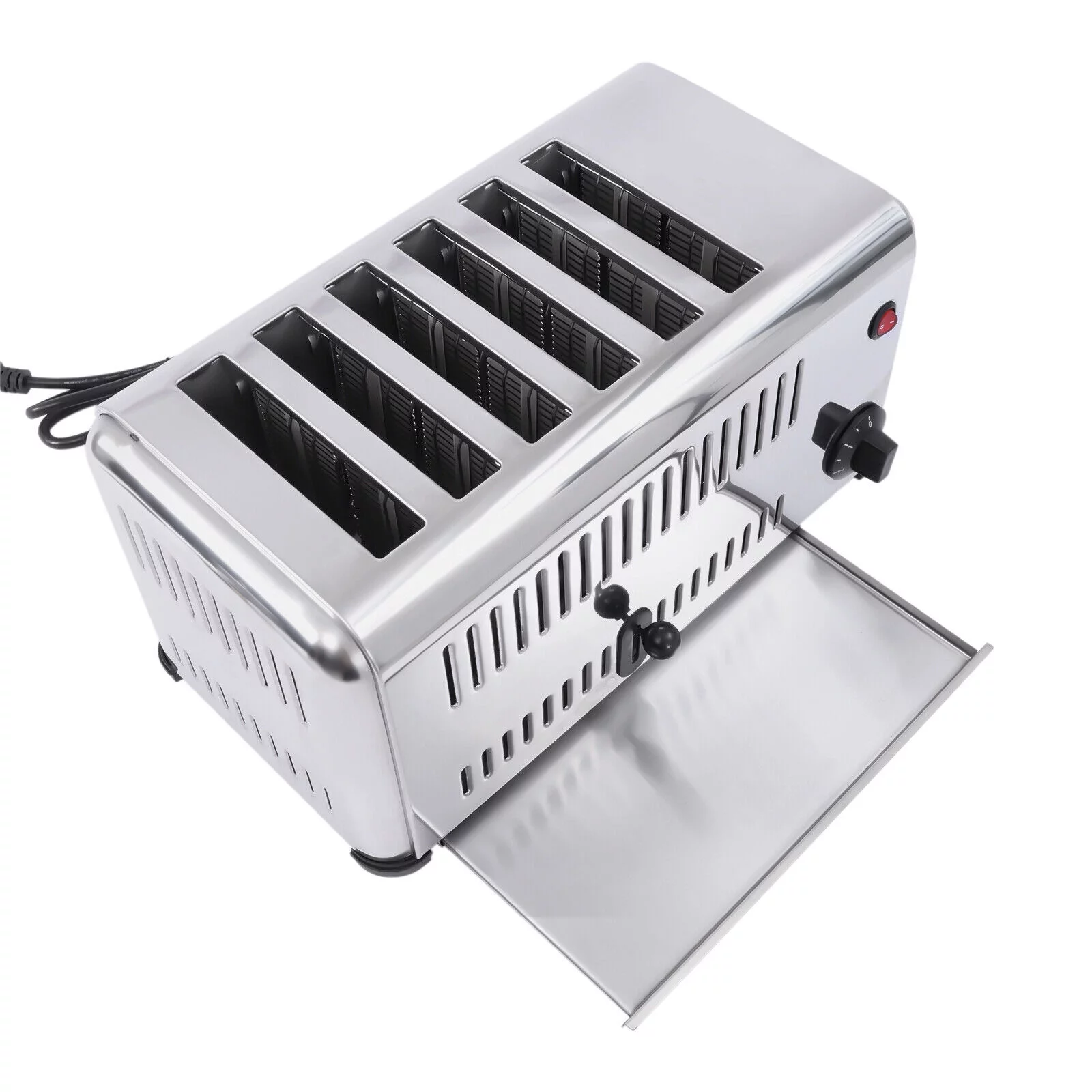 ZhdnBhnos 6 Slices Commercial Toaster Pop-Up Electric Stainless Steel Toaster Countertop Breakfast Bread Baking Making Machine 110V 1680W