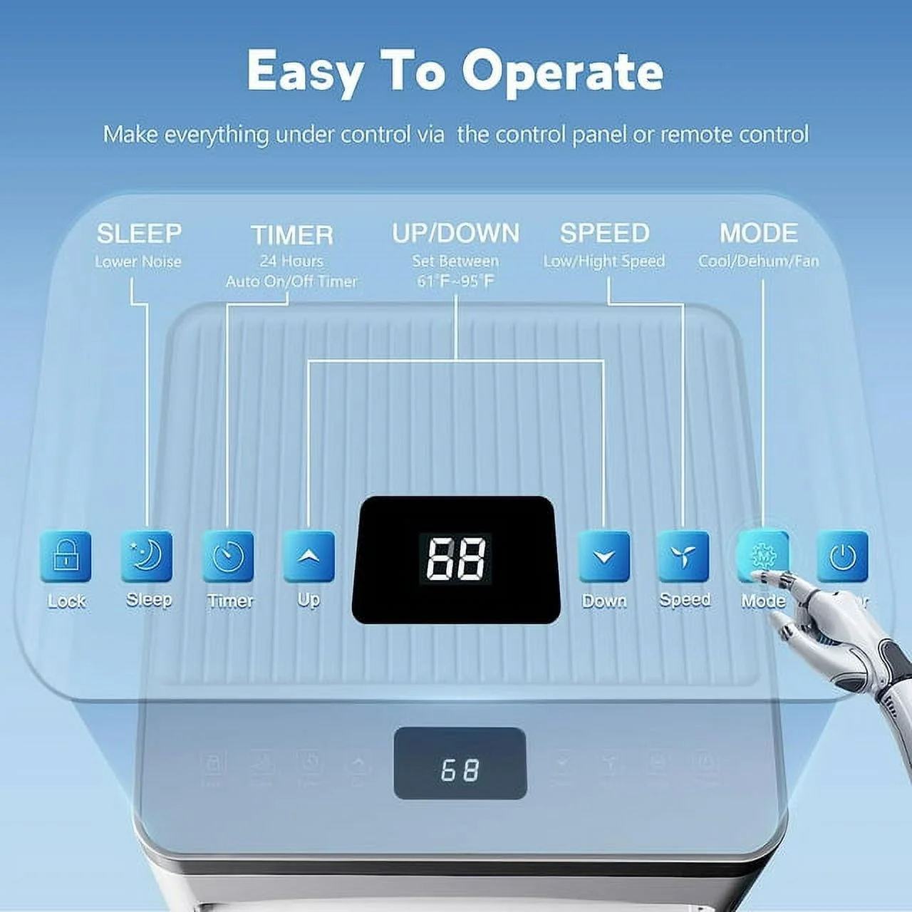 KISSAIR 5,000 BTU (8,000 BTU ASHARE) Portable Air Conditioner,3-in-1 Portable AC Unit for Room Up to 350 Sq.Ft, 2 Fan Speeds/Remote Control/24Hrs Timer/Installation Kit for Home/Office-White&Silve