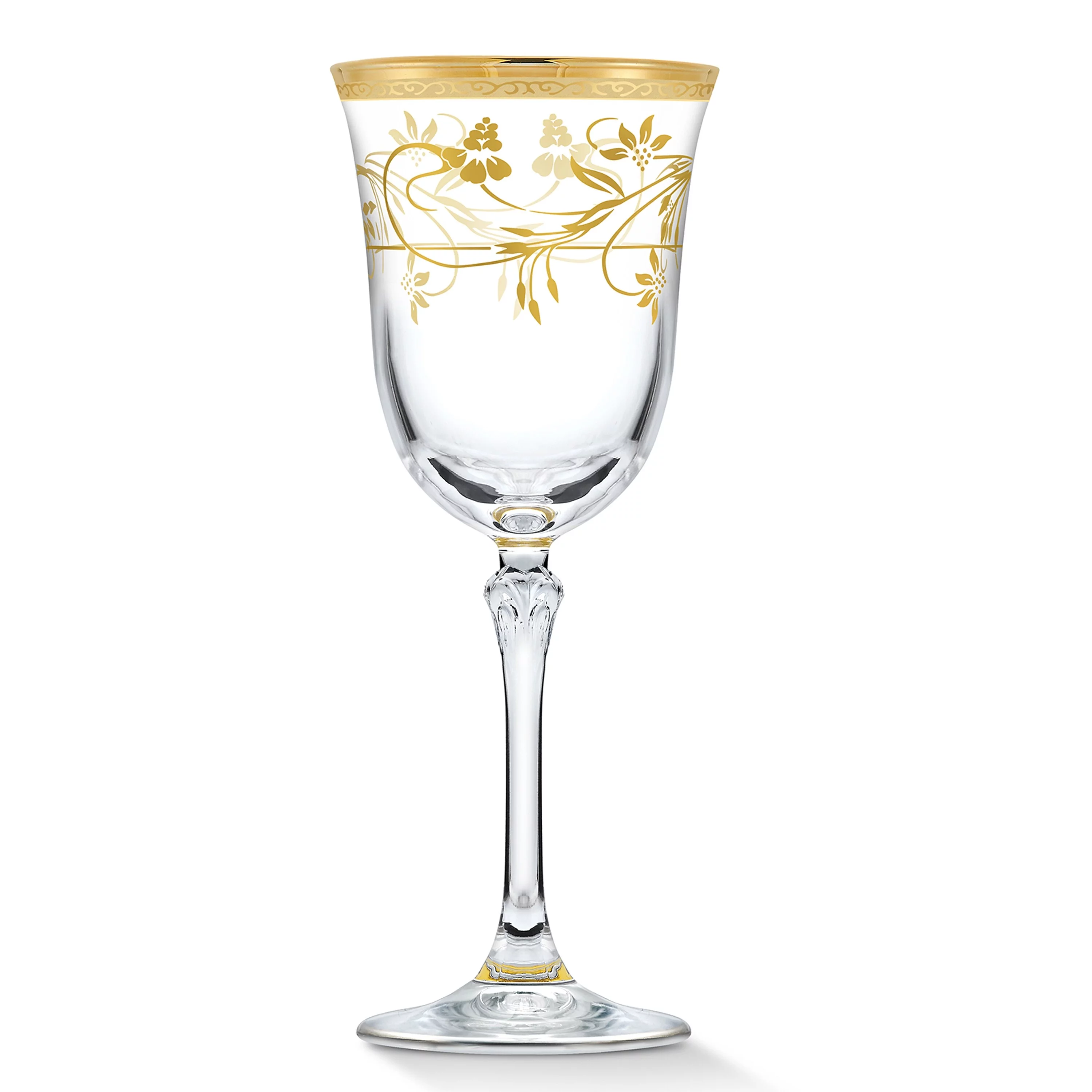 Lorren Home Trends Rosalia Flower Red Wine, Set of 4