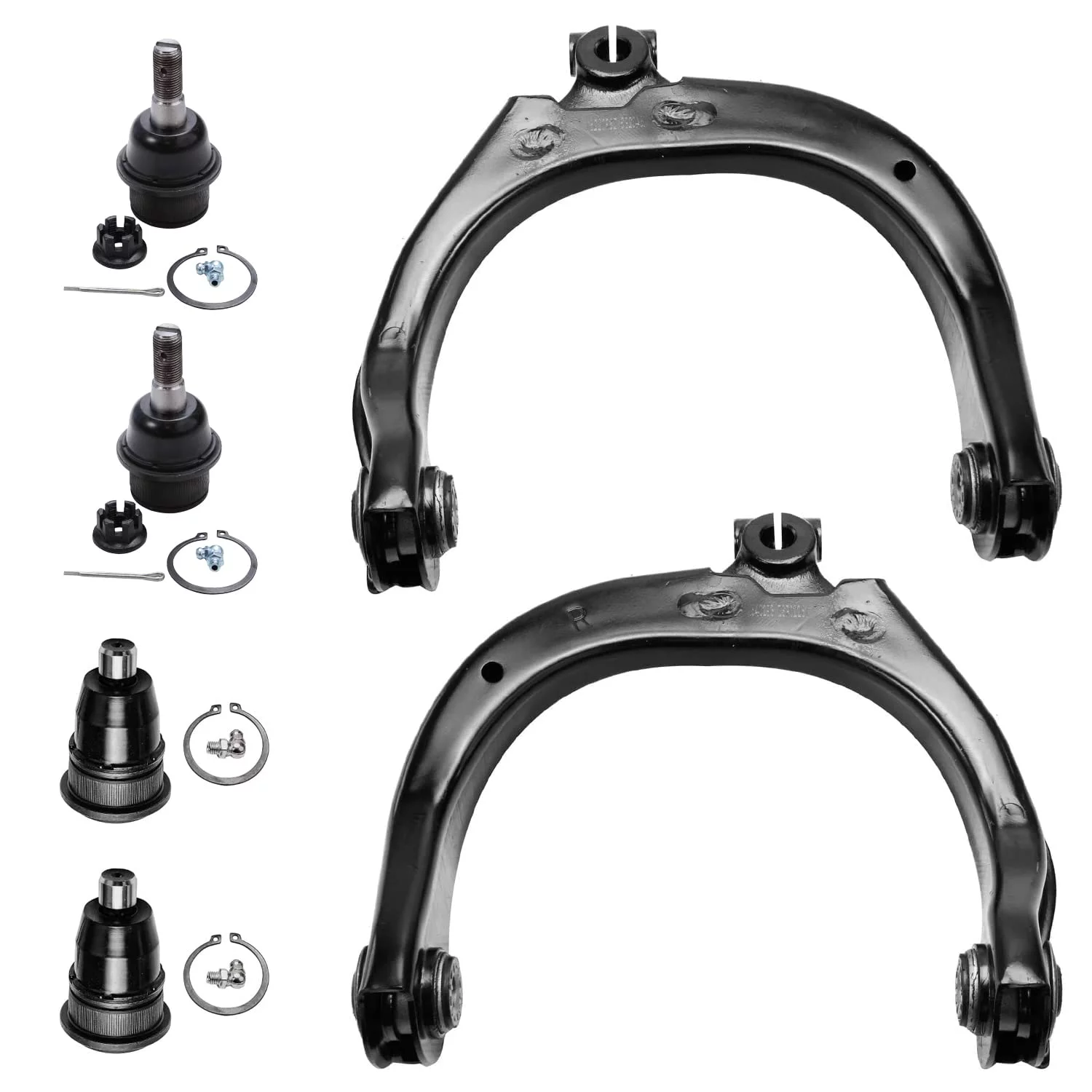 Detroit Axle - Front 6pc Suspension Kit for Chevy Trailblazer EXT SSR GMC Envoy XL XUV Buick Rainier Saab 9-7X Oldsmobile Bravada, 2 Upper Control Arms 4 Lower and Upper Ball Joints Replacement