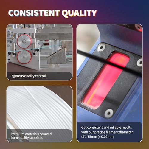 OVERTURE PLA Filament 1.75mm PLA 3D Printer Filament, 2kg Cardboard Spool (4.4lbs), Dimensional Accuracy +/- 0.02mm, Fit Most FDM Printer (Black 2-Pack)