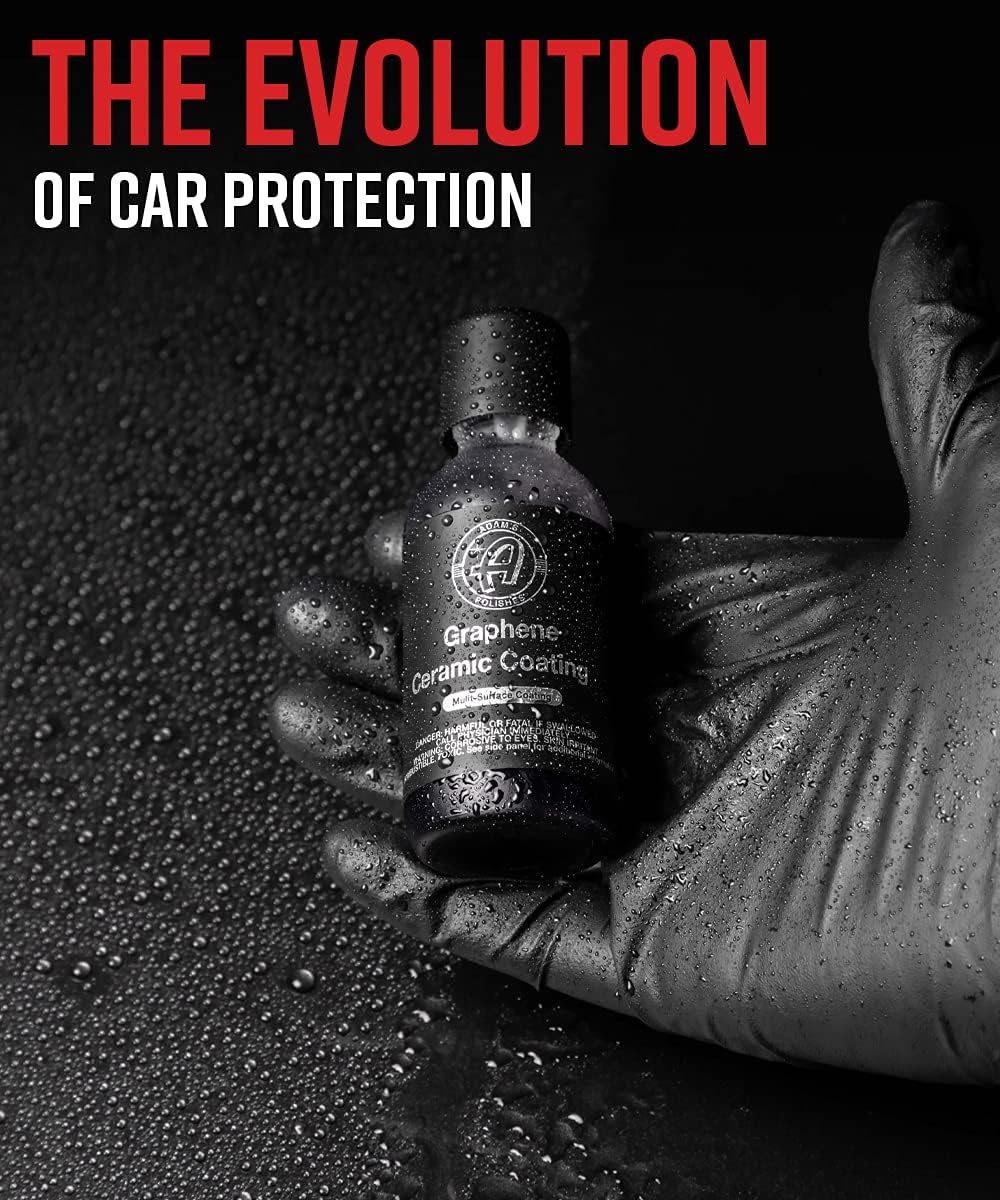 Adam's UV Graphene Ceramic Coating Kit - 10H Ceramic Coating for Cars W/ 7+ Years of Protection & UV Glow Technology | Apply After Car Wash Clay Bar Car Buffer Polisher | Boat RV Motorcycle