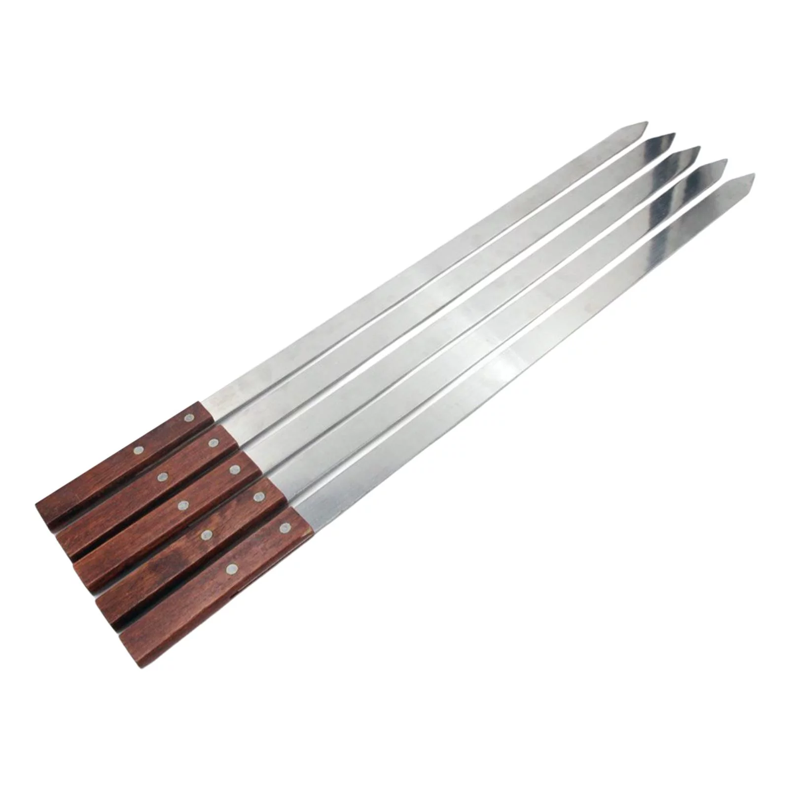 15MM Wide Kebab Shish Strong grill Dkewers Wood Handle 4PCS 60cm Long