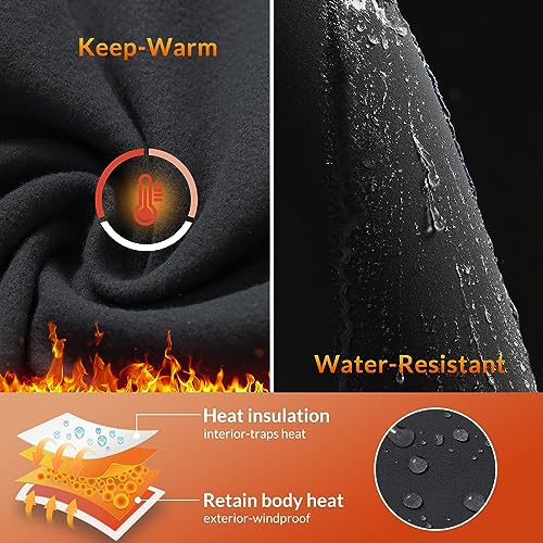 BALEAF Women's Fleece Lined High Waisted Leggings Water Resistant Thermal Warm Winter Tights Ski Hiking Pants with Pockets