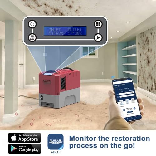ALORAIR Storm LGR Extreme Smart WiFi Commercial Dehumidifier with Pump, 180 PPD at AHAM, 5 Years Limited Warranty, cETL Listed, Memory Starting, Water Damage Restoration, Crawlspace and Basement