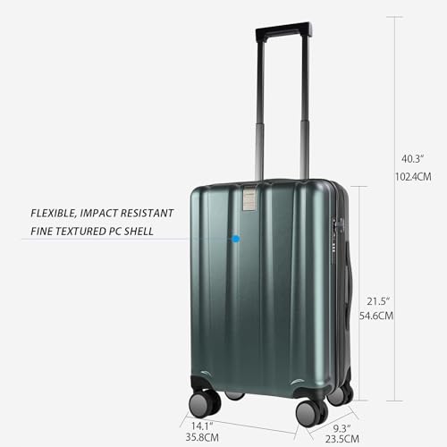 KROSER Hardside Expandable Carry On Luggage with Spinner Wheels & Built-in TSA Lock, Durable Suitcase Rolling Luggage with USB Port, Carry-On 20-Inch, Yellow