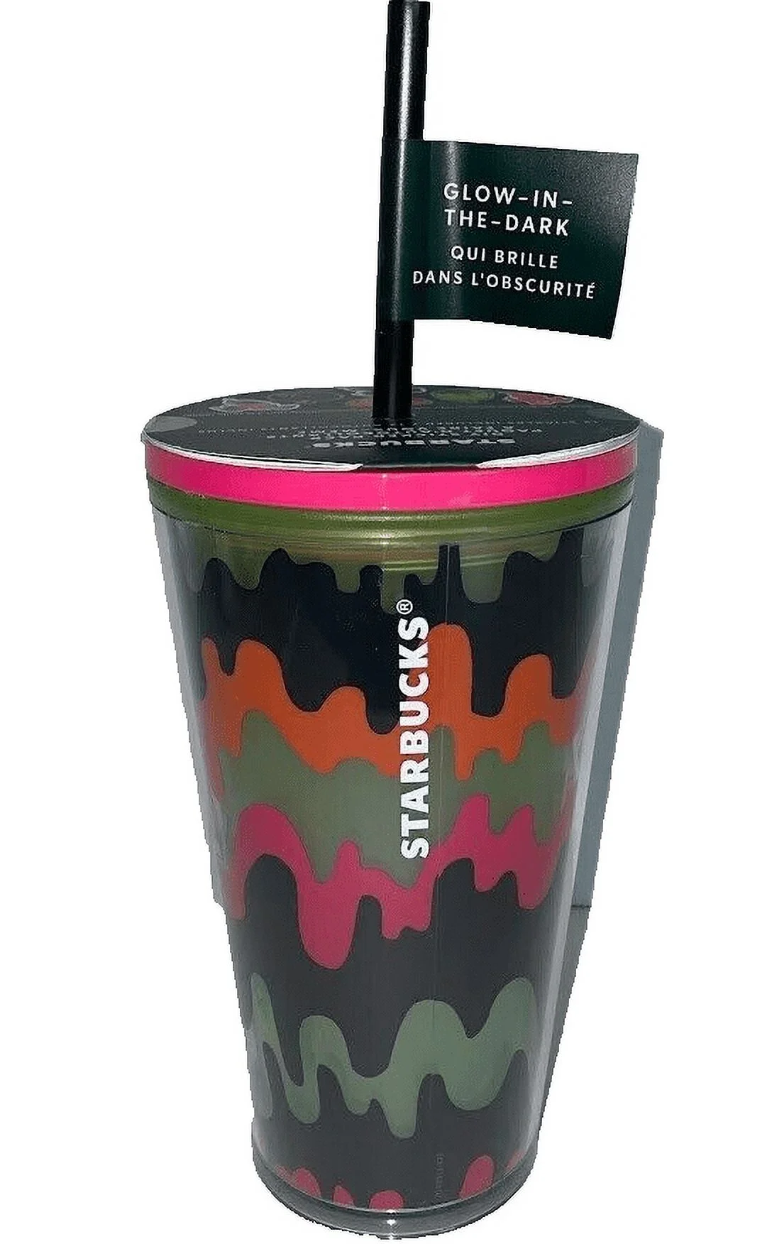 Starbucks Fall 2023 Halloween Swirl Grande Tumbler W/ Glow In The Dark Stickers