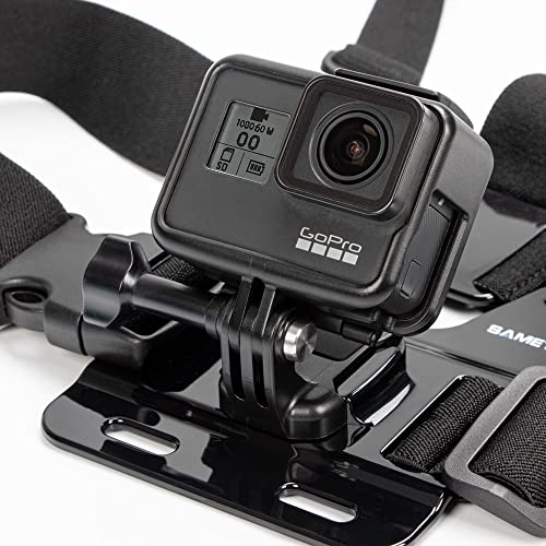 Sametop Chest Mount Strap Harness Chesty Body Mount Compatible with GoPro Hero 12, 11, 10, 9, 8, 7, 6, 5, 4, Session, 3+, 3, 2, 1, Max, Hero (2018), AKASO, DJI Osmo Action Cameras