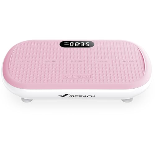 MERACH Vibration Plate Exercise Machine, Vibration Plate 440 Lbs Capacity, Bluetooth and Silicone Pedal, Stimulate Deep Fat, Vibration Plate for Lymphatic Drainage, Vibrating for Weight Loss
