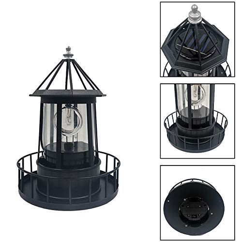EKDJKK LED Solar Powered Lighthouse, 360 Degree Rotating Lamp Waterproof Light Decorative, Garden Smoke Towers, Statue Lights for Outdoor Garden Courtyard Decoration