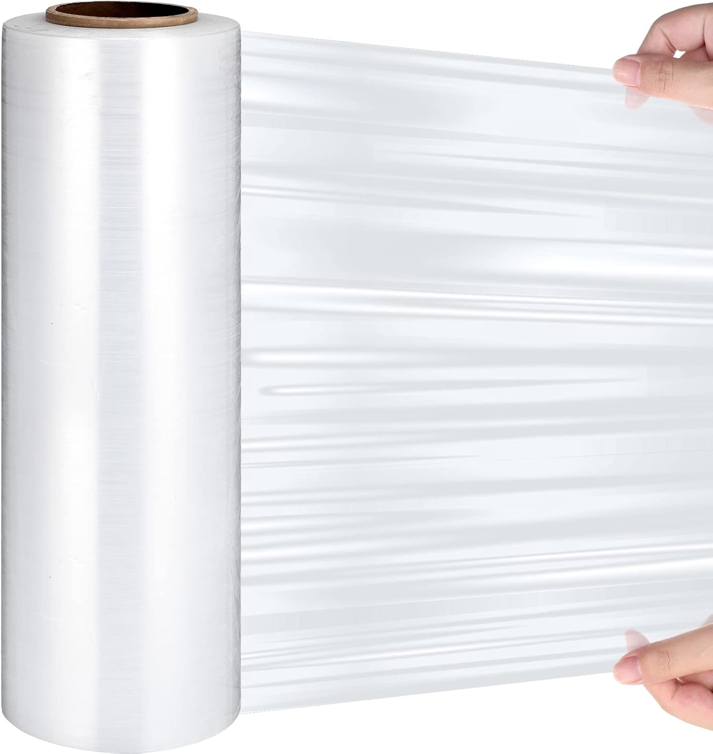 Thenshop Stretch Film/Wrap 16.5 Inch x 2000 ft 65 Gauges Plastic Moving Warp Roll Clear Cling Film Industrial Strength PE Heavy Duty Shrink Wrap Adhering Shrink Film for Furniture Glass Storing