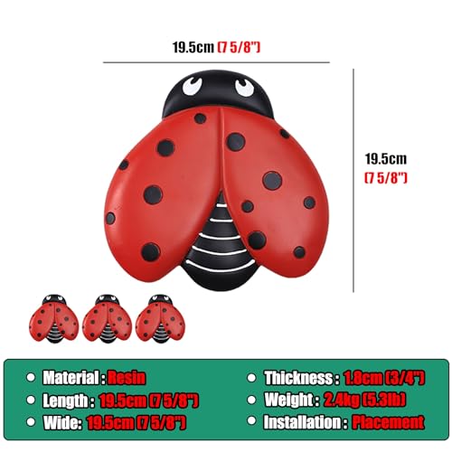 Stepping Stone Yard Walkway Step Stones Set of 3, Animal Stepping Gardening Stone for Flower Beds Lawn Decorative, Path Resin Stepping Stone Ornaments(Color:Bees)