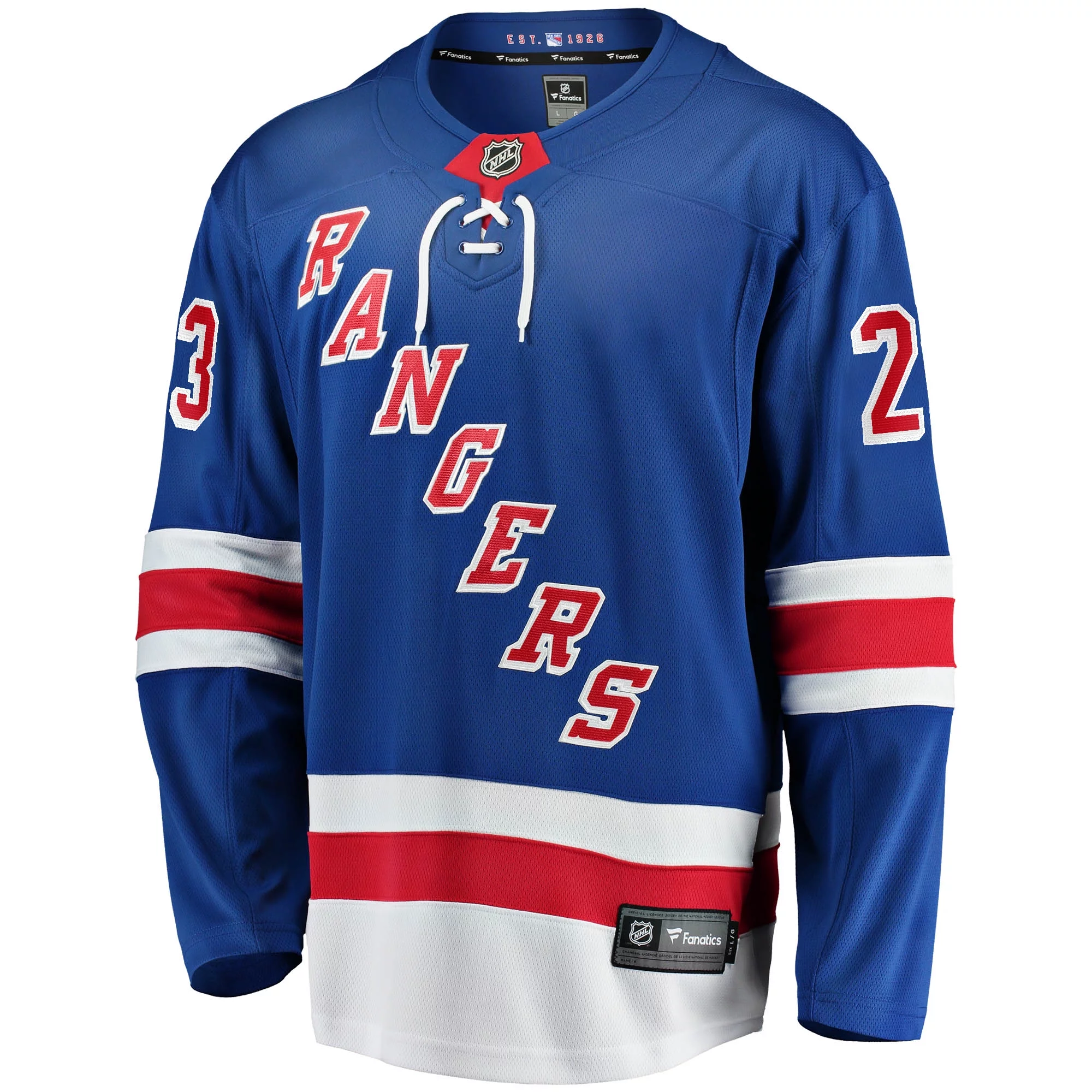 Men's Fanatics Branded Adam Fox Blue New York Rangers Home Breakaway Replica Jersey