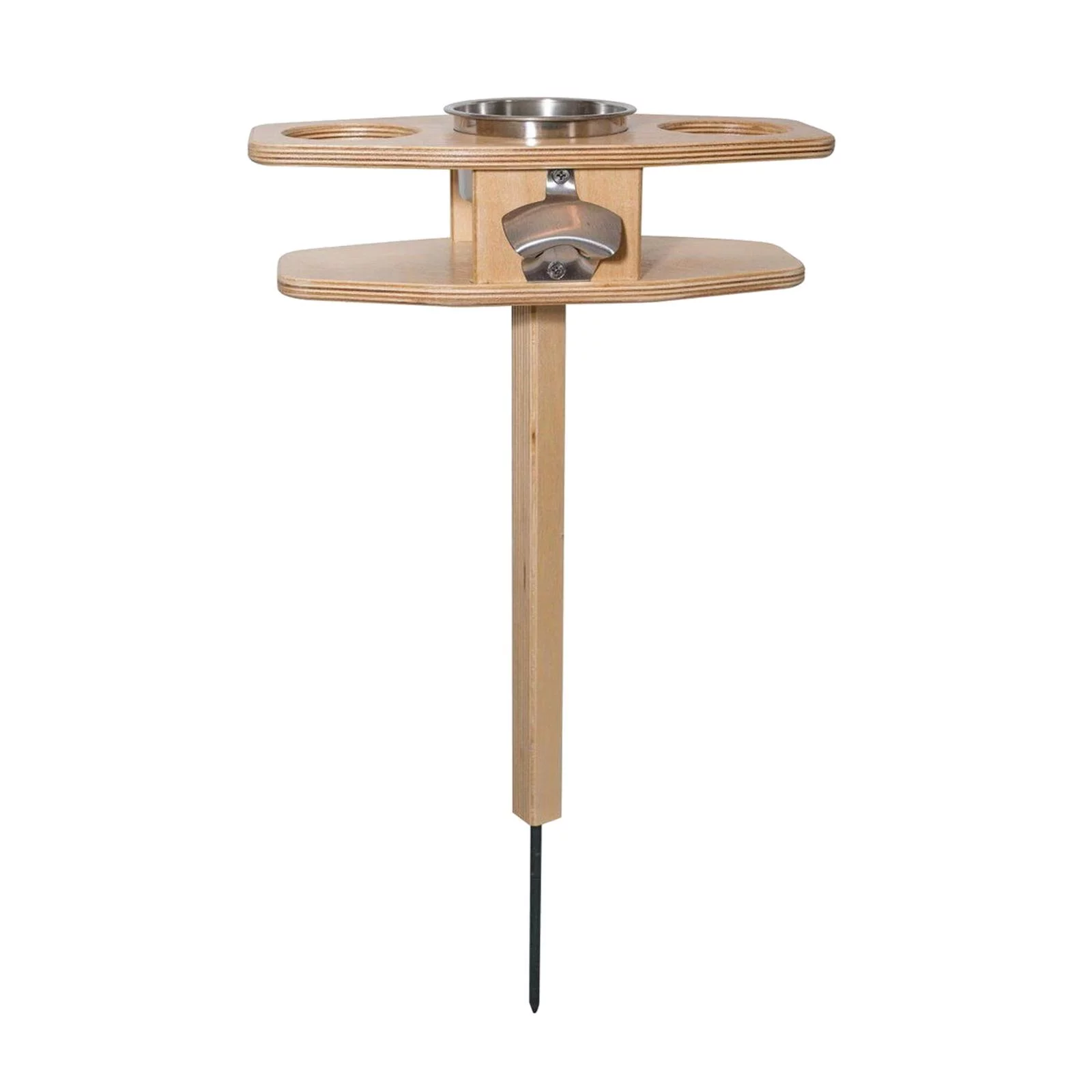 Portable Picnic Table Premium Natural Wood Folding Meat and Cheese Tray Bottle Glass Holder for Outdoors