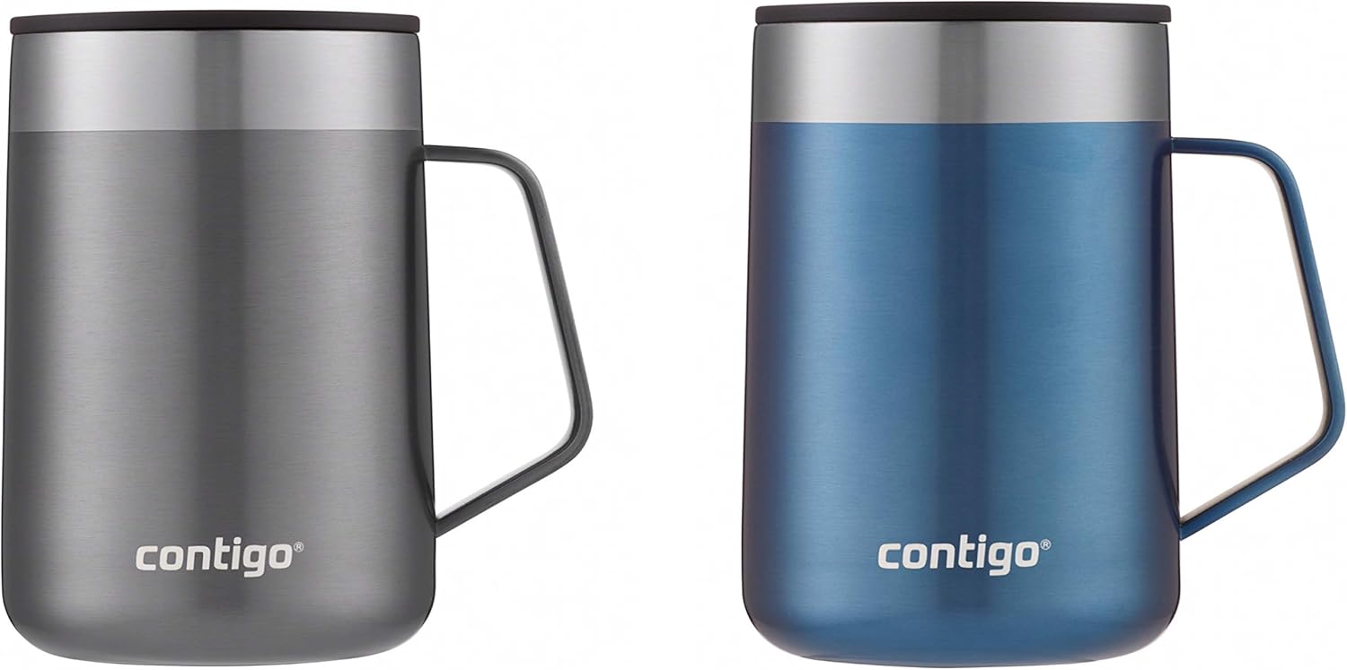 Contigo Stainless Steel Travel Mugs with Splash-Proof Lids (14oz & 16oz)