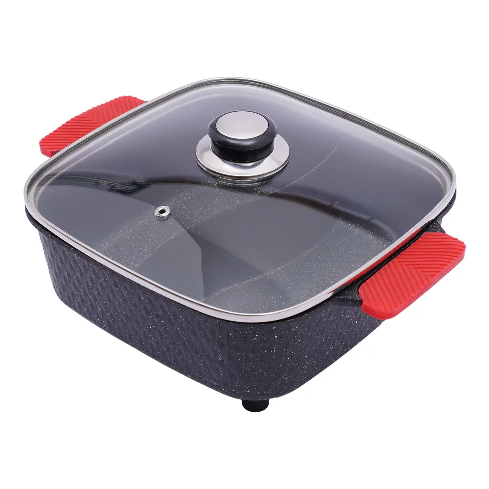 Denest Electric 2 in 1 Hot Pot BBQ Oven Smokeless Barbecue Pan Grill Hotpot Machine