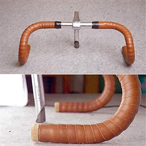 Road Bike Handlebar Tape,Non-Slip Tape Bike Retro Cow Leather Veins Cycling Handlebar Tape Road Bike MTB Winding Tape Bicyle Fixed Gear Non-Slip Handlebar Tape Universal