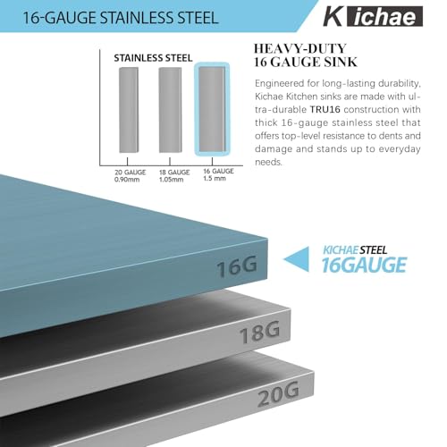 Kichae 12“ Deep Laundry Sink Undermount - 24 Inch Black Undermount Utility Sink Stainless Steel Single Bowl Under Counter Handmade Laundry Utility Room Basin