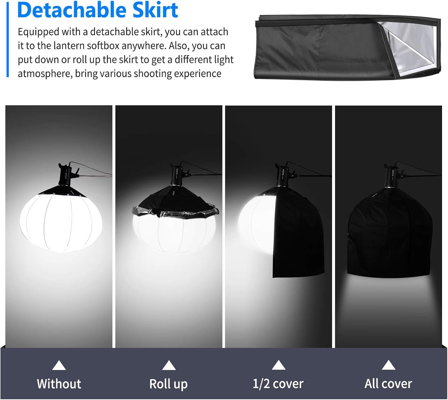 Neewer 34 inches/85cm Lantern Softbox Soft Light Diffuser with Skirt, Compatible with Neewer CB60 CB100 CB150, Aputure 300D II 120D, Godox SL-60W and Other Bowens Mount Light, with Carry Bag