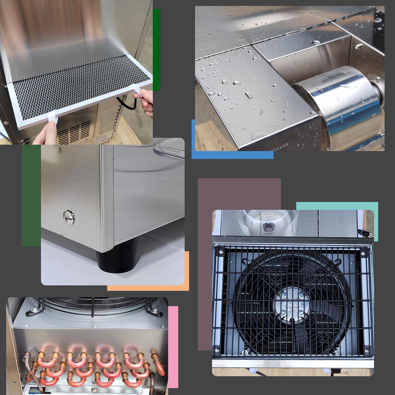 Kolice Commercial Automatic Shaved Ice Machine, Ice Crusher Shaver, Snow Ice Maker, Snowflake Ice Maker -200kgs/Day, Air Cooling