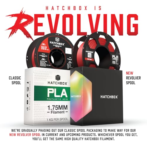 HATCHBOX 1.75mm Black PLA 3D Printer Filament, 1 KG Spool, Dimensional Accuracy +/- 0.03 mm, 3D Printing Filament