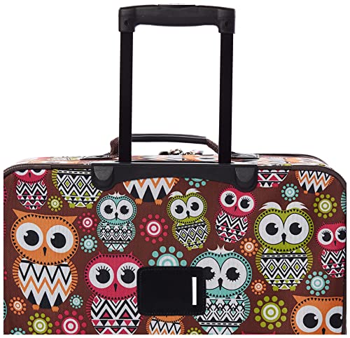 Rockland Jungle Softside Upright Luggage Set, Expandable, Owl, 4-Piece (14/29/24/28)