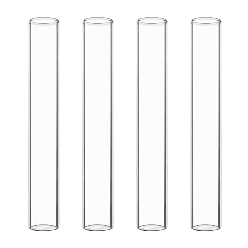 XXXFLOWER Glass Propagation Stations Accessories Glass Test Tubes Tiered Planters Wall Terrarium for Home Office Plant Hanger Flower Vases Wall Decor Hydroponic Cuttings (4 Tube Vases) Clear