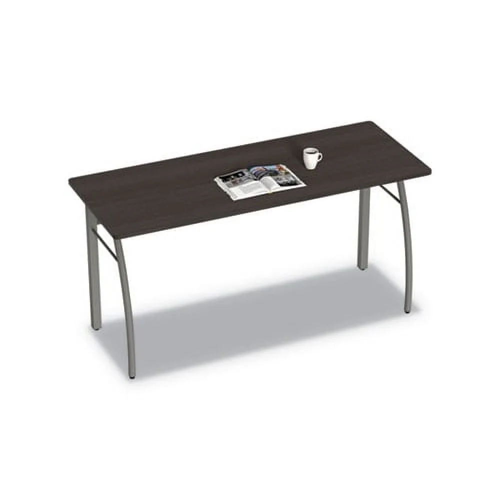 Trento Line Rectangular Desk 59.13w x 23.63d x 29.5h, Mocha/Gray